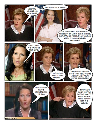Illustration for article titled Comic Confrontations: Judge Judy Vs. Michele Bachmann